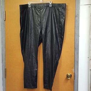 Old Navy Size 4X Black Faux Leather High Rise Leggings